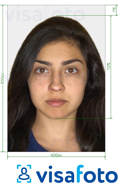 Exemple de foto per a Iran visa electrònica 600x400 píxels amb la mida exacta especificada