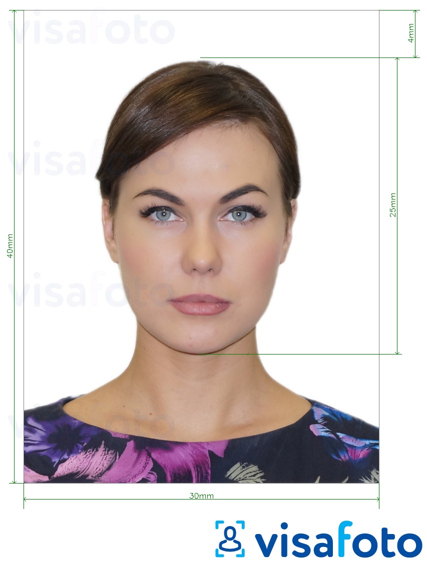 Exemple de foto per a Rússia Estudiant ID 3x4 amb la mida exacta especificada