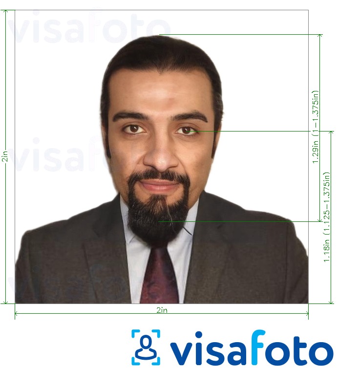 Exemple de foto per a Registre d'arribades dels Emirats Àrabs Units 600x600 píxels amb la mida exacta especificada