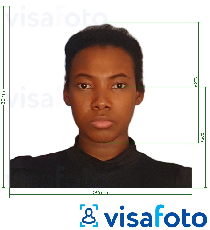 Exemple de foto per a Passaport de Barbados 5x5 cm amb la mida exacta especificada