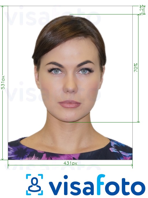 Exemple de foto per a Brasil Visa en línia 431x531 px amb la mida exacta especificada