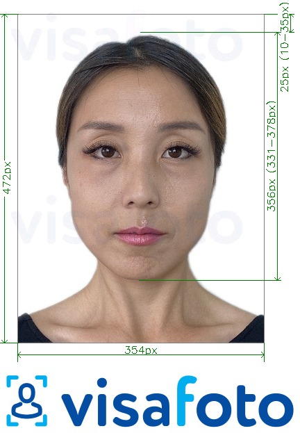 Exemple de foto per a Passaport de la Xina en línia 354x472 px amb la mida exacta especificada