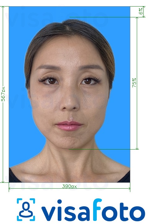 Exemple de foto per a Putonghua Proficiency Test 390x567 píxels de fons blau amb la mida exacta especificada