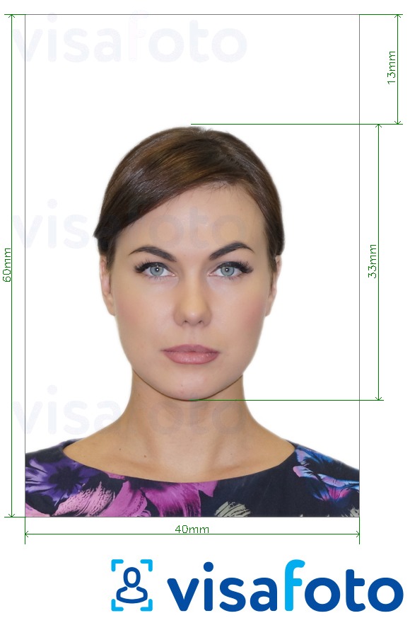 Exemple de foto per a Document d’identitat lituà 40x60 mm (4x6 cm) amb la mida exacta especificada