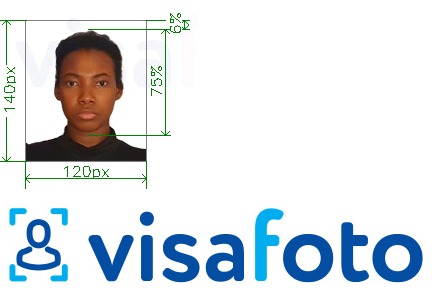 Exemple de foto per a Passaport de Nigèria 120x140 píxels amb la mida exacta especificada