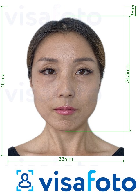 Exemple de foto per a Certificat de ciutadania de Singapur 35x45 mm (3,5x4,5 cm) amb la mida exacta especificada