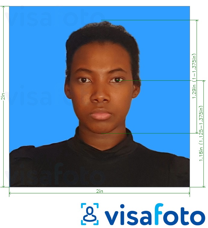 Exemple de foto per a Tanzania Azania Bank Fons blau de 2x2 polzades amb la mida exacta especificada