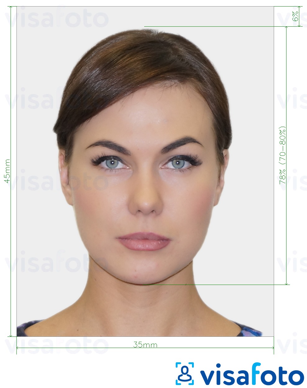 Exemple de foto per a Foto de passaport biomètric amb la mida exacta especificada